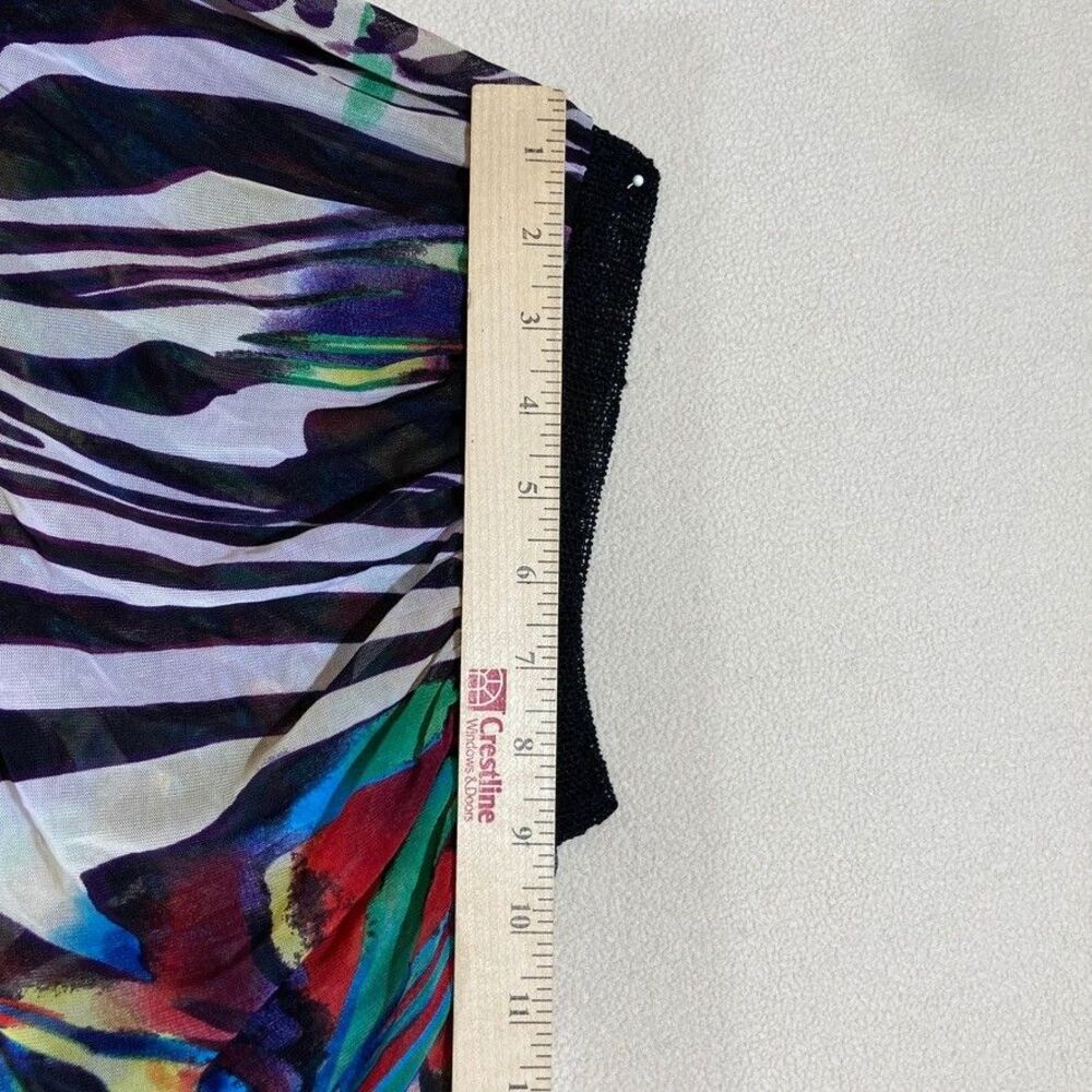 Alberto Makali Sweater LG Black Colorful Zebra Print Sleeve Maximalist Festival - Picture 5 of 7